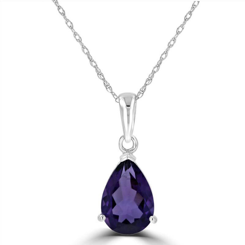 JCX391991: 7X10 PEAR AMETHYST PENDANT (CHAIN NOT INCLUDED)
