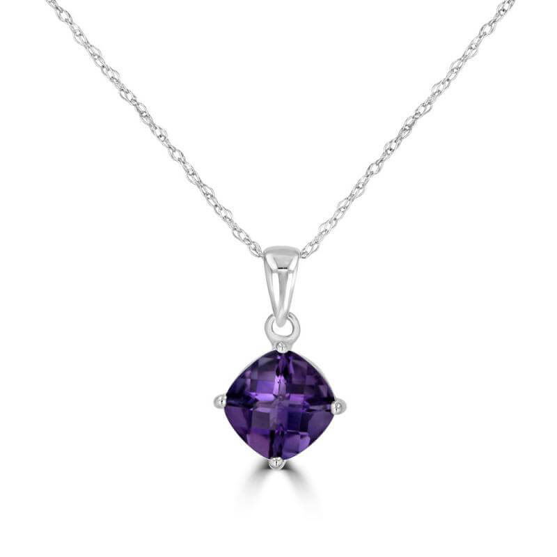 JCX391994: 7MM CUSHION AMETHYST PENDANT (CHAIN NOT INCLUDED)