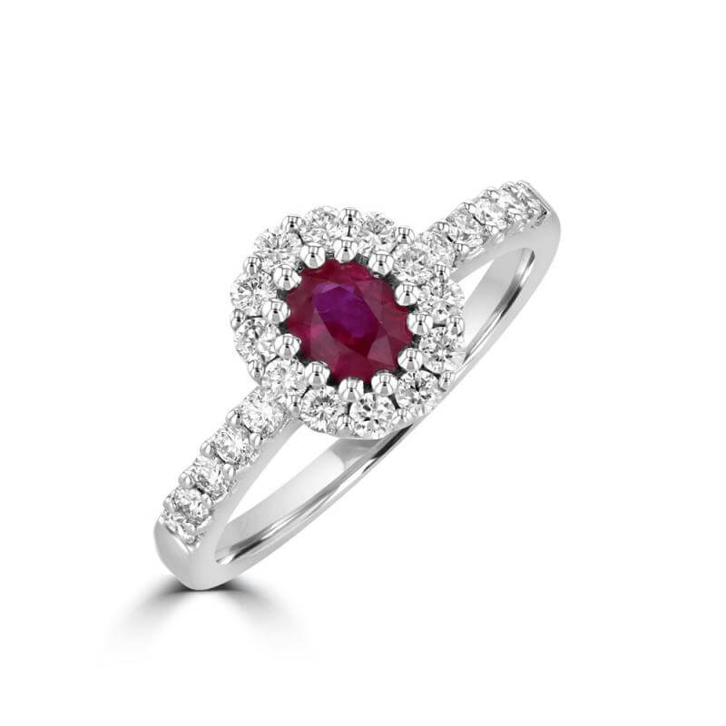 JCX392114: OVAL RUBY HALO RING