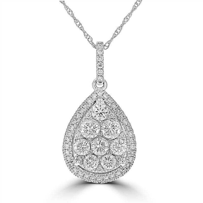 JCX392116: ROUND DIAMOND SURROUNDED BY ROUND DIAMOND PEARL PENDANT (CHAIN NOT INCLUDED)