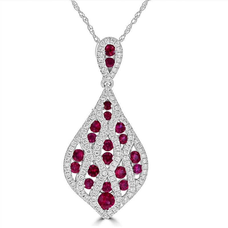 JCX392149: ROUND RUBY & ROUND DIAMOND PENDANT (CHAIN NOT INCLUDED)