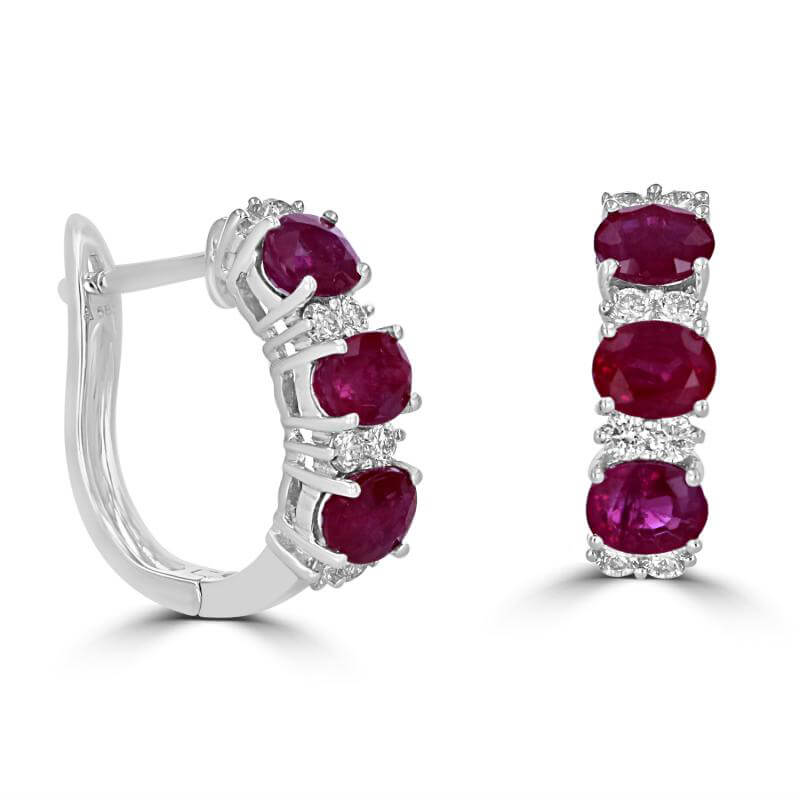 JCX392223: OVAL RUBY AND ROUND DIAMONDS EARRINGS