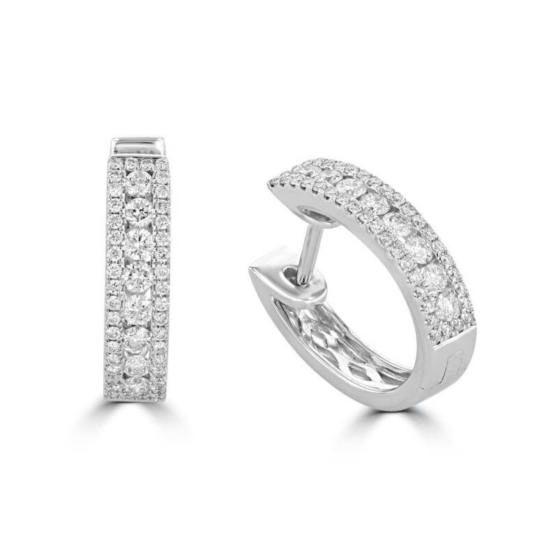 JCX392236: ROUND DIAMOND PRONG HUG EARRINGS