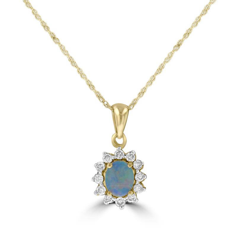 JCX392248: OVAL OPAL HALO PENDANT (CHAIN NOT INCLUDED)