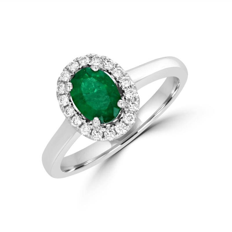5X7 OVAL EMERALD HALO RING
