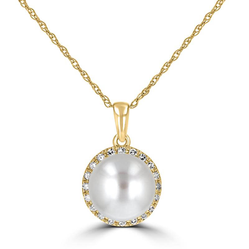 8-8.20MM FRESHWATER PEARL HALO PENDANT (CHAIN NOT INCLUDED)