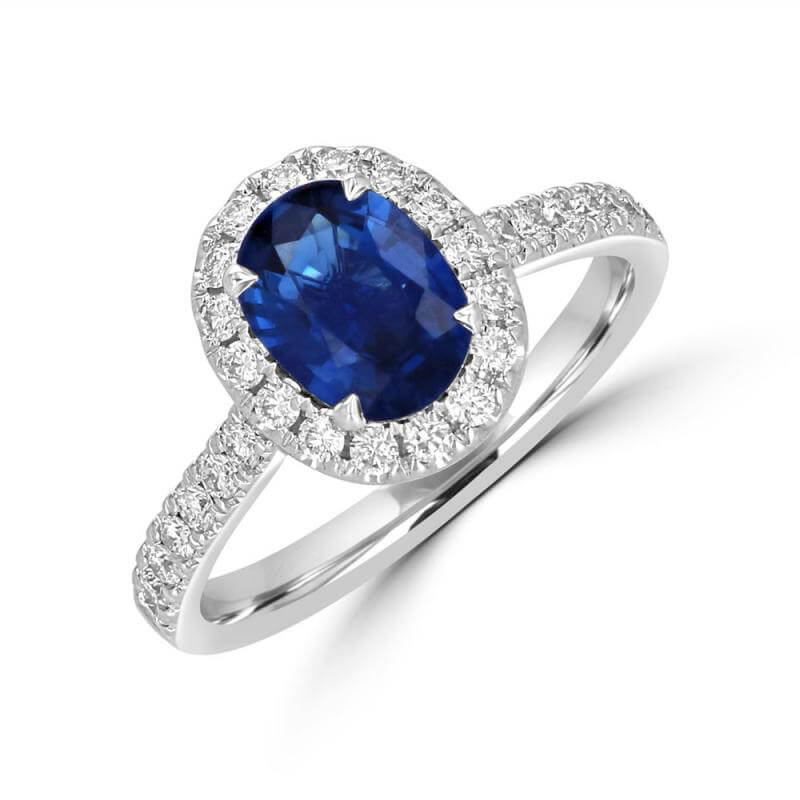 JCX392337: 6X8 OVAL SAPPHIRE HALO WITH ROUND DIAMONDS ON SHANK RING