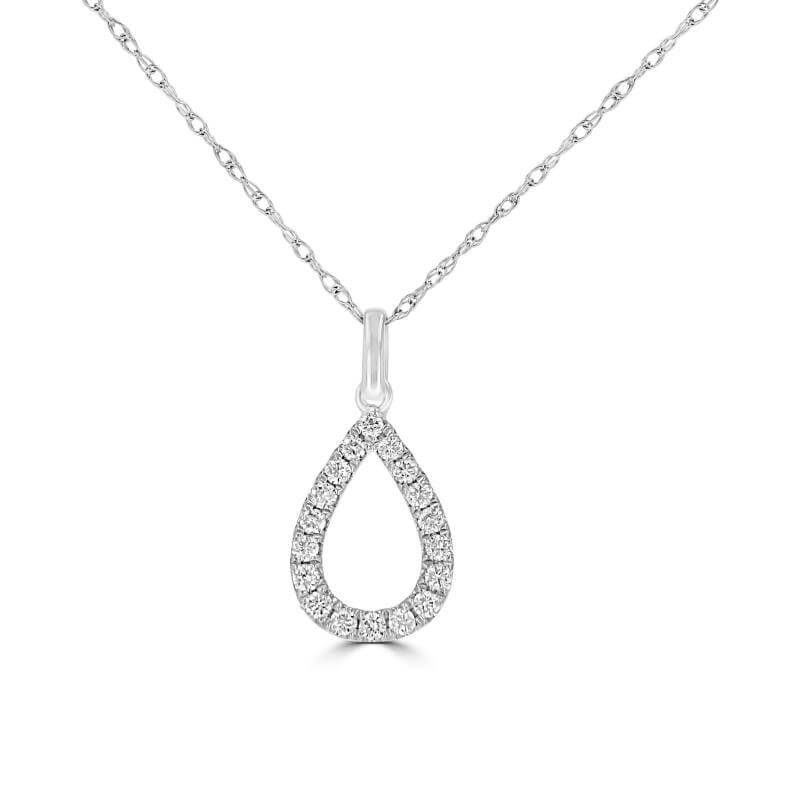 JCX392382: ROUND DIAMOND PEAR SHAPE OUTLINE PENDANT (CHAIN NOT INCLUDED)
