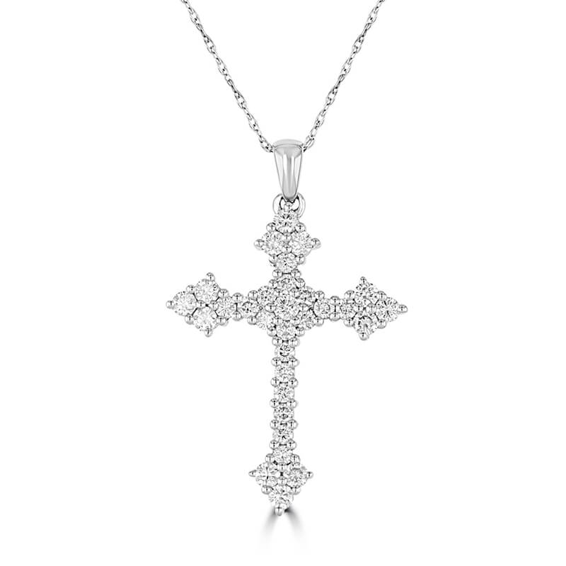JCX392435: ROUND DIAMOND POINTED CROSS PENDANT (CHAIN NOT INCLUDED)