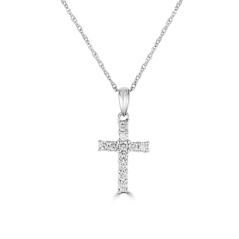JCX392445: SMALL PRONG DIAMOND CROSS (CHAIN NOT INCLUDED)