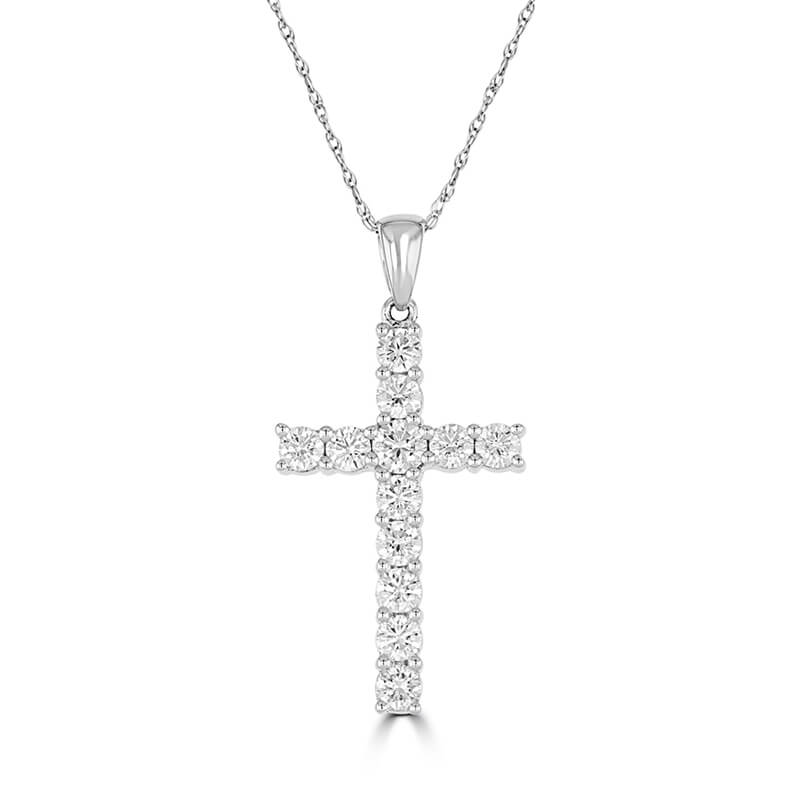 12 ROUND DIAMOND PRONG SET CROSS PENDANT (CHAIN NOT INCLUDED)