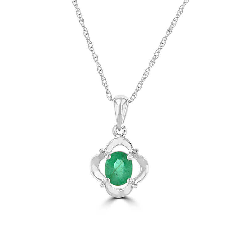 JCX392475: 4X5 OVAL EMERALD PENDANT (CHAIN NOT INCLUDED)