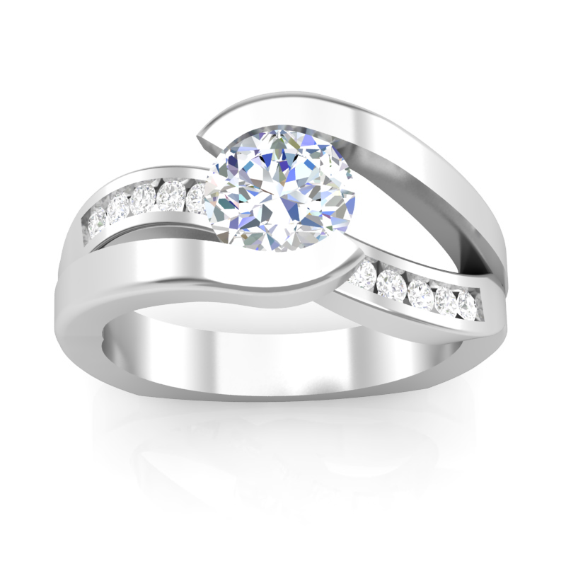 JCX391309: Floating Diamond Engagement Ring