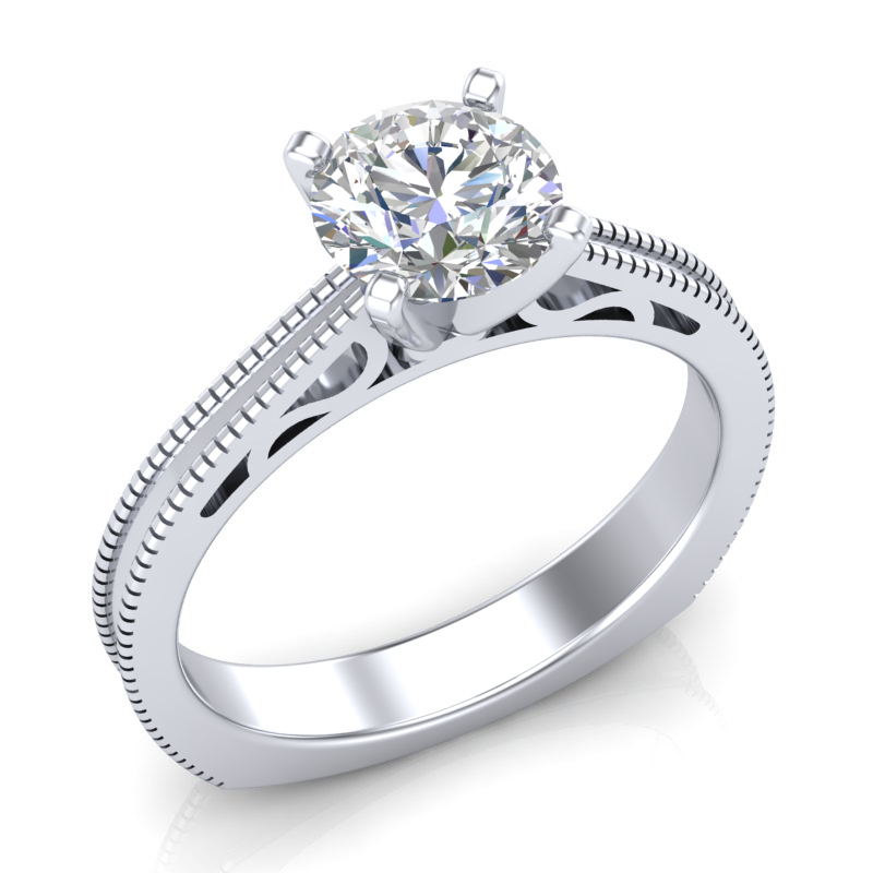 Solitaire Engagement Ring w/ Adjustable Head - Available in Multiple Sizes