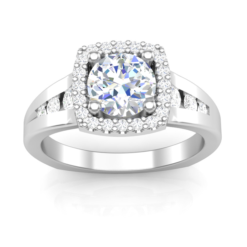 JCX391354: Cushion Halo Engagement Ring