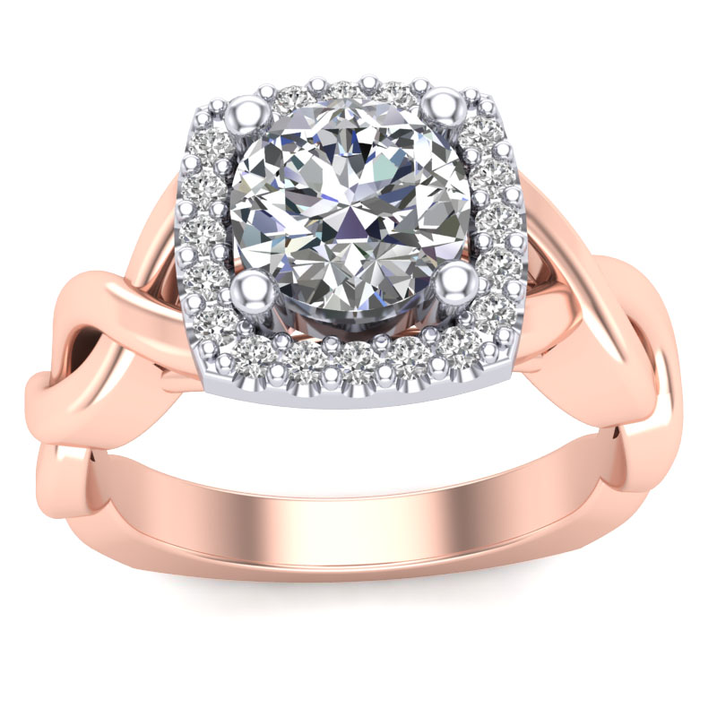 JCX391213: Halo Engagement Ring with Infinity Shank