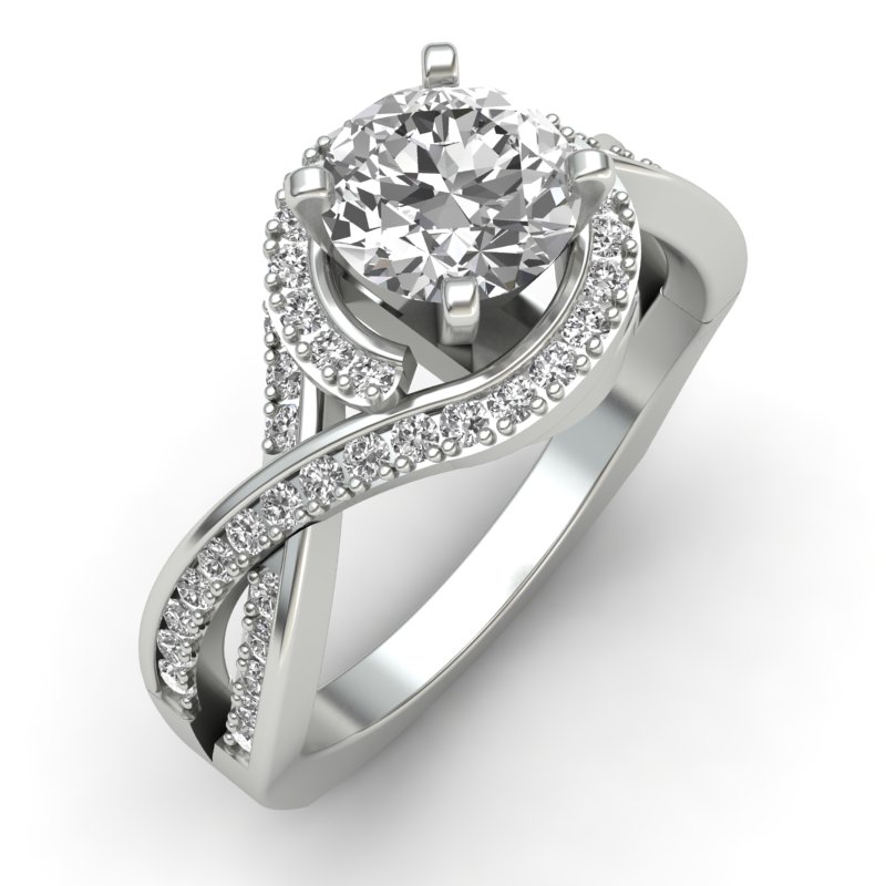 JCX391206: Halo Engagement Ring w/ Adjustable Head - Available in Multiple Sizes