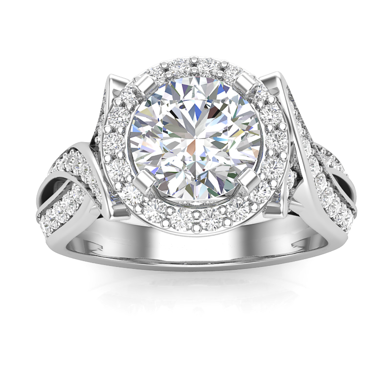JCX391216: Halo Engagement Ring w/ Adjustable Head - Available in Multiple Sizes