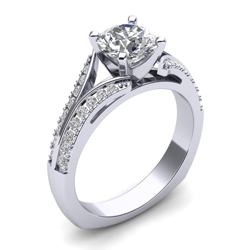 Split Shank Engagement Ring w/ Adjustable Head - Available in Multiple Sizes