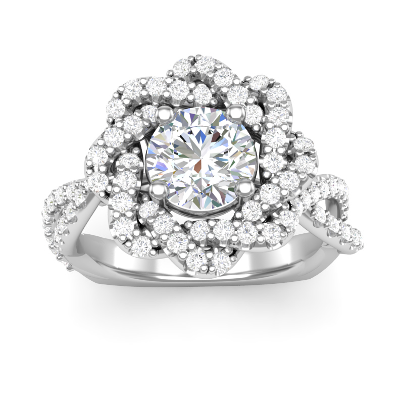 JCX391247: Weaved Halo Engagement Ring