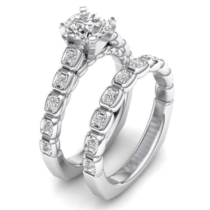 JCX391228: Diamond Engagement Set w/ Adjustable Head - Available in Multiple Sizes