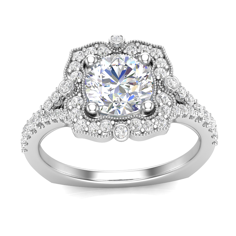 JCX391238: Vintage Halo Engagement Ring