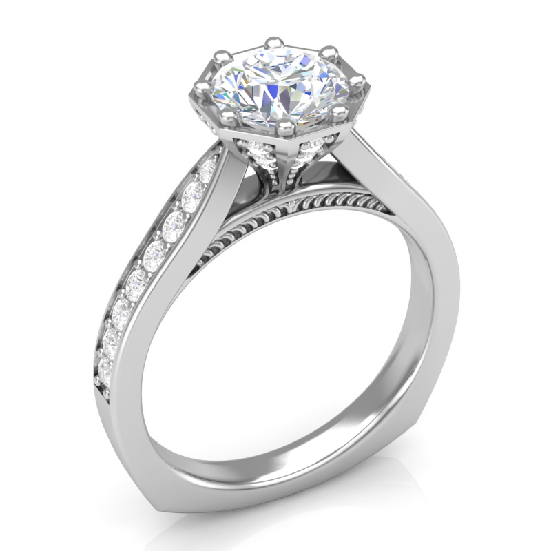 JCX391335: Octagon Top Engagement Ring