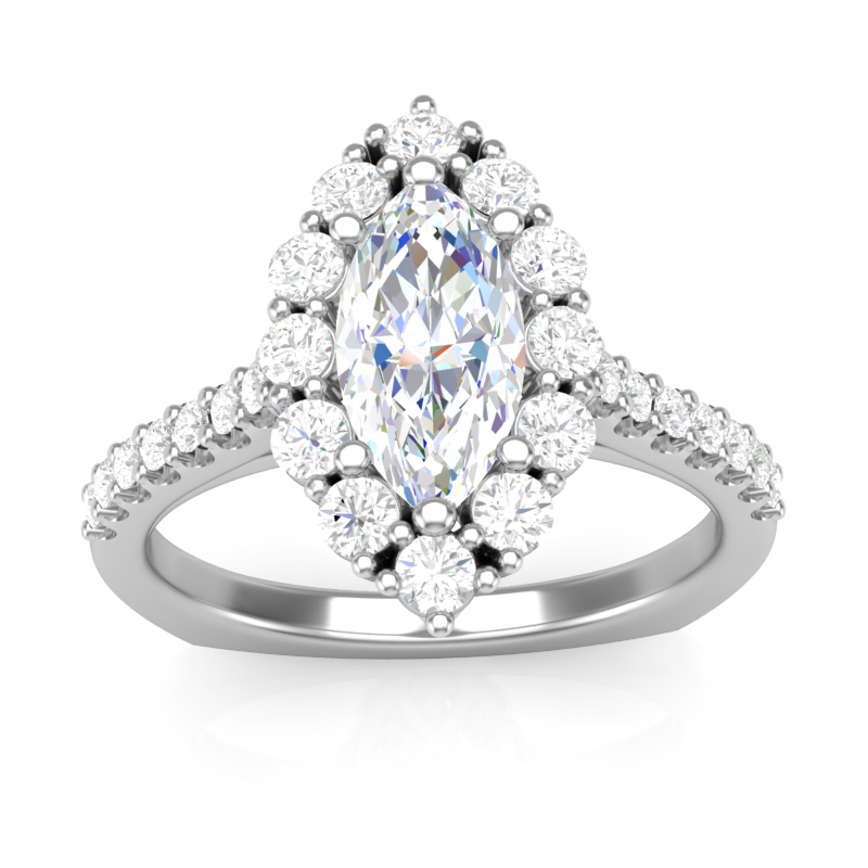 JCX391340: Marquise Halo Engagement Ring