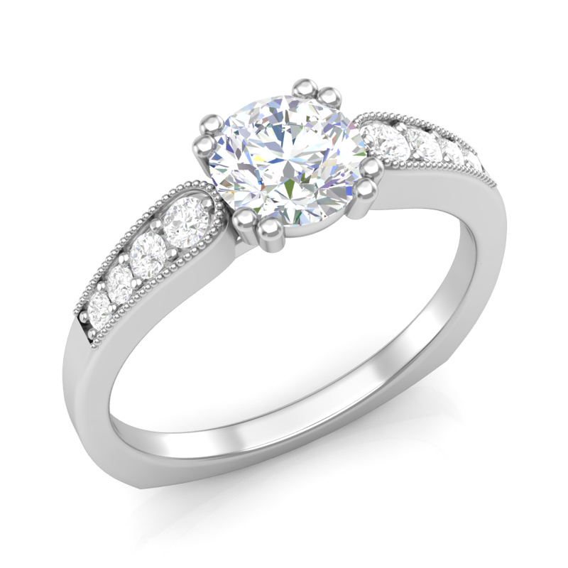 JCX391341: Beaded Engagement Ring