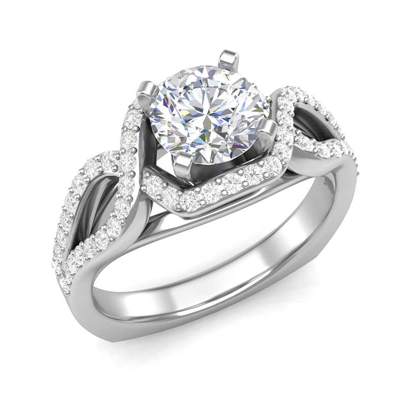 JCX391272: Twisted Engagement Ring w/ Adjustable Head - Available in Multiple Sizes