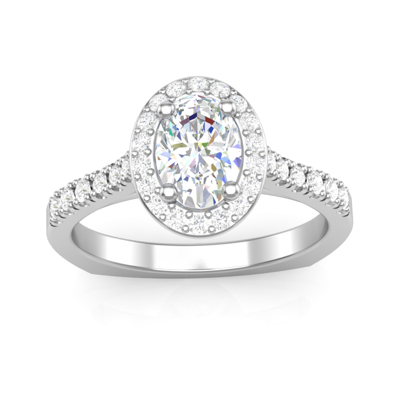 JCX391344: Oval Halo Engagement Ring
