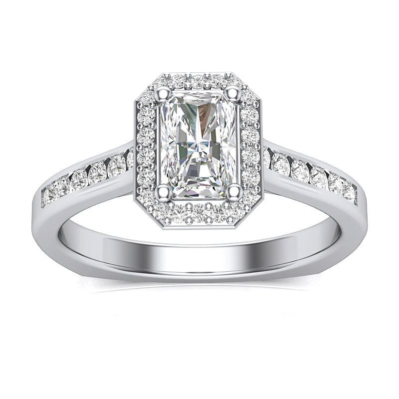 JCX391282: Emerald Halo Engagement Ring