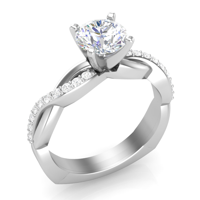 JCX391346: Infinity Shank Engagement Ring w/ Adjustable Head - Available in Multiple Sizes
