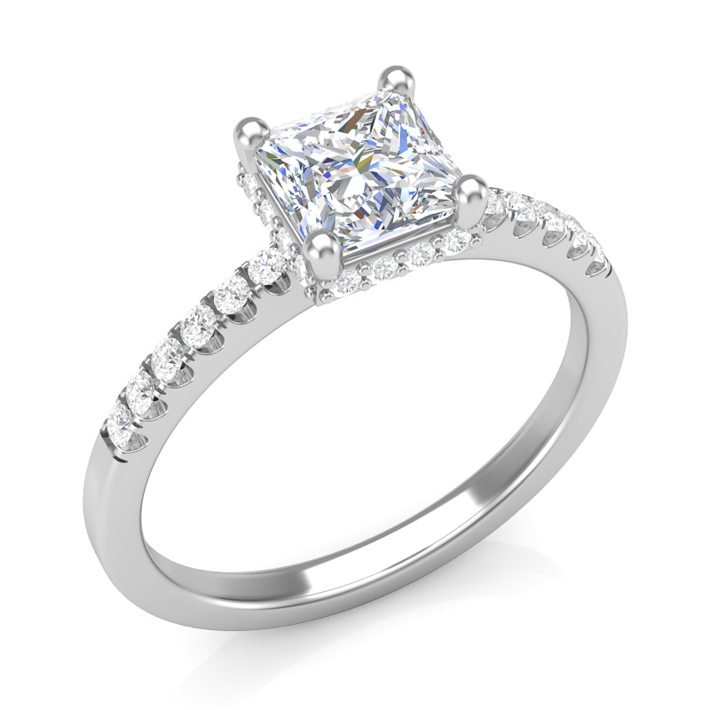 JCX391225: Halo Collar Engagement Ring