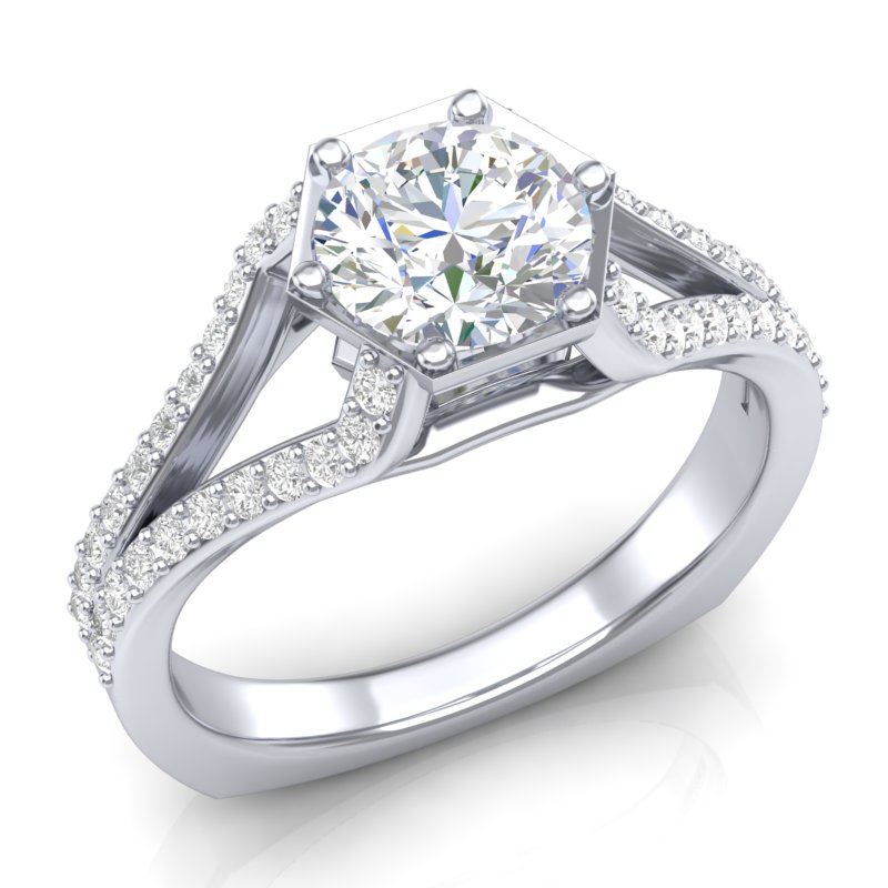 JCX391330: Split Shank Diamond Engagement Ring
