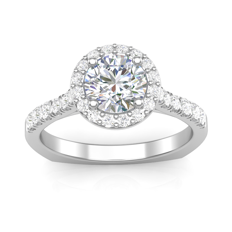 JCX391363: Round Halo Engagement Ring