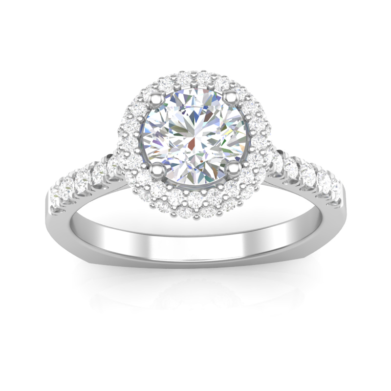 JCX391364: Round Double Halo Engagement Ring
