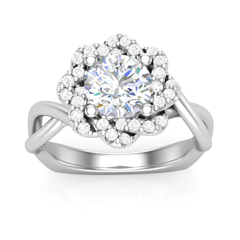 JCX391358: Weave Halo Engagement Ring