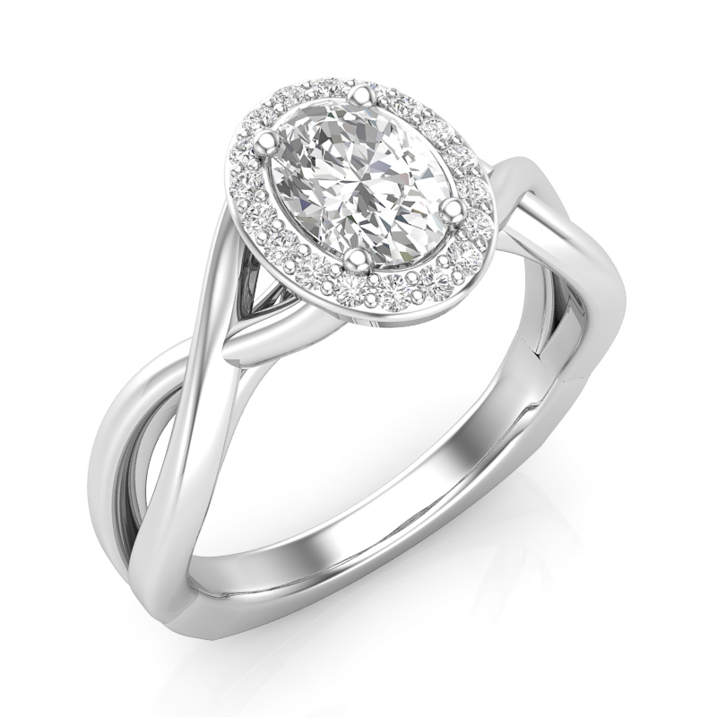 JCX391284: Oval Halo Engagement Ring