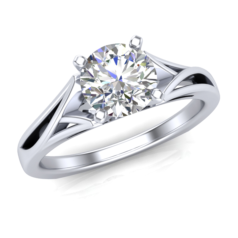JCX391316: Split Shank Solitaire Ring w/ Adjustable Head - Available in Multiple Sizes
