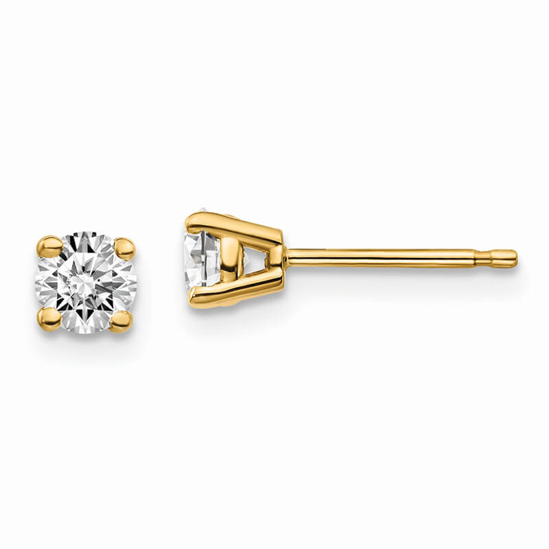 JCX1641: 14ky 1/2ctw Certified SI1/SI2; G H I; Lab Grown Diamond 4-Prg Earring