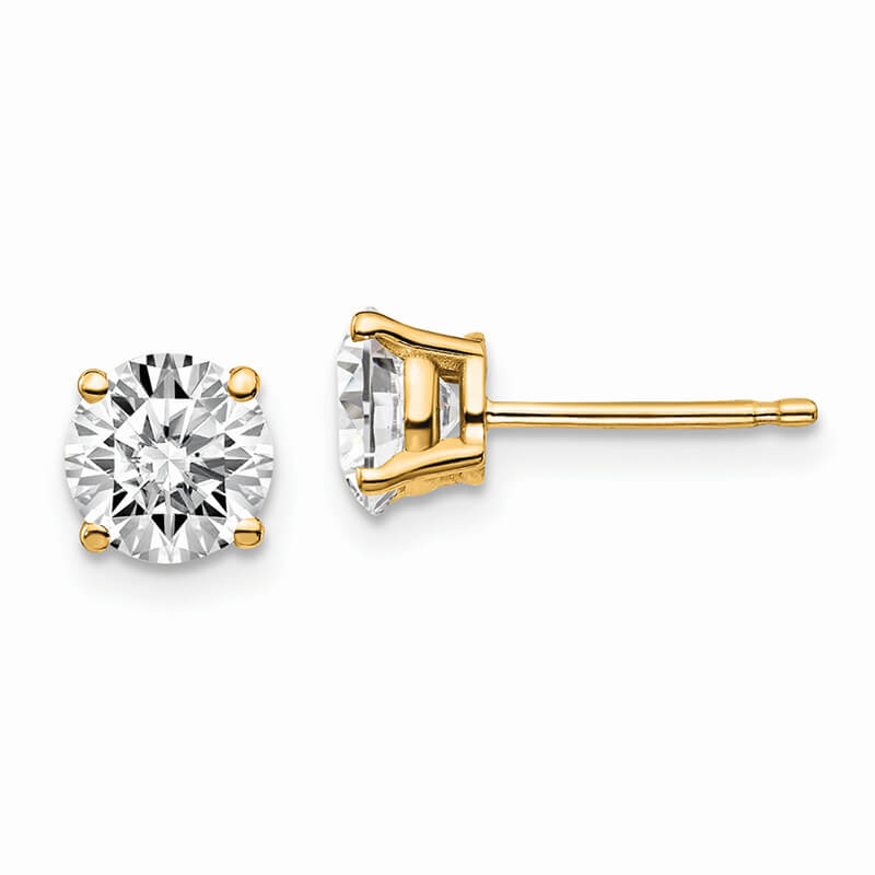 JCX1095: 14ky 1 1/2ctw Certified SI1/SI2; G H I; Lab Grown Diamond 4-Prg Earring