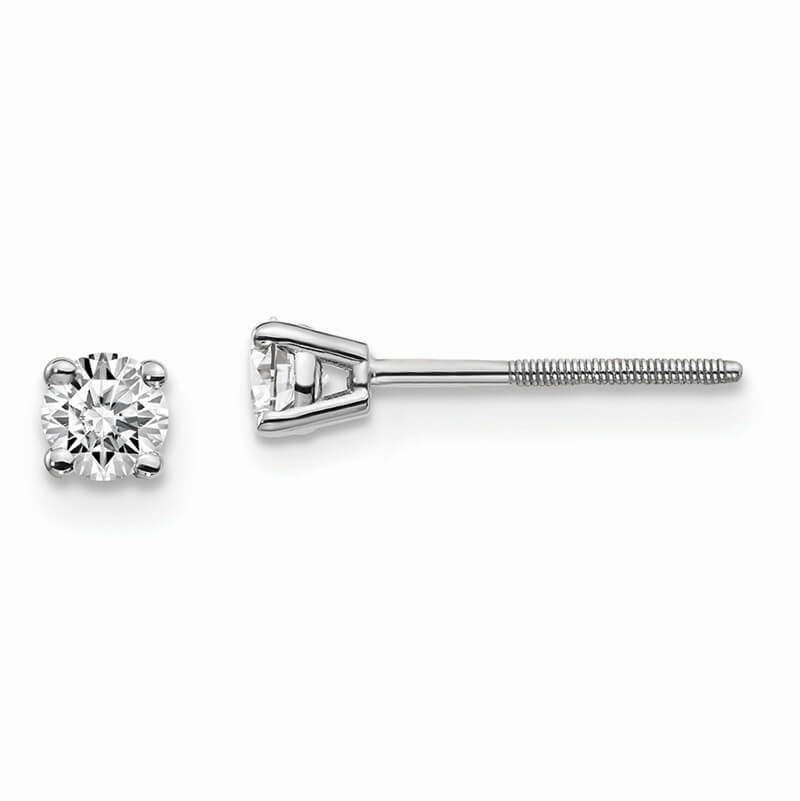 JCX1025: 14kw 1/4ctw VS/SI; D E F; Lab Grown Diamond Screw Back Earring