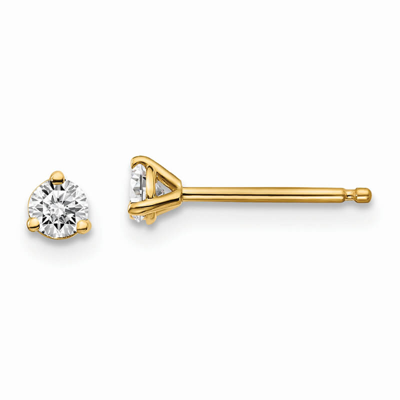 JCX1191: 14ky 1/5ctw VS/SI; D E F; Lab Grown Diamond 3 Prong Earring