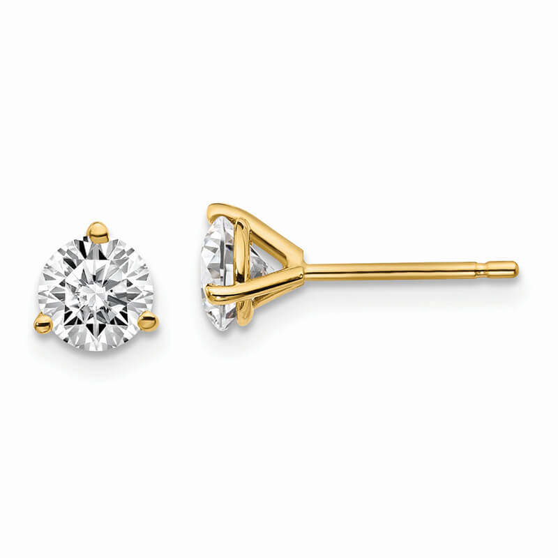 JCX1077: 14ky 1ctw VS/SI; D E F; Lab Grown Diamond 3 Prong Earring