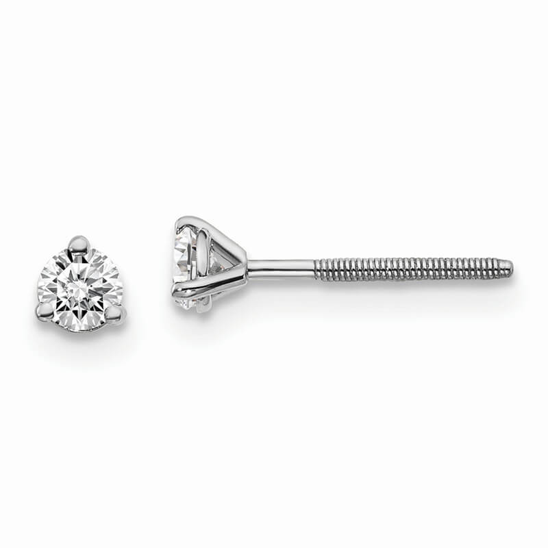 JCX1221: 14kw 1/5ctw Cert. VS/SI; D E F; Lab Grown Diamond 3 Prg Screwbk Earring