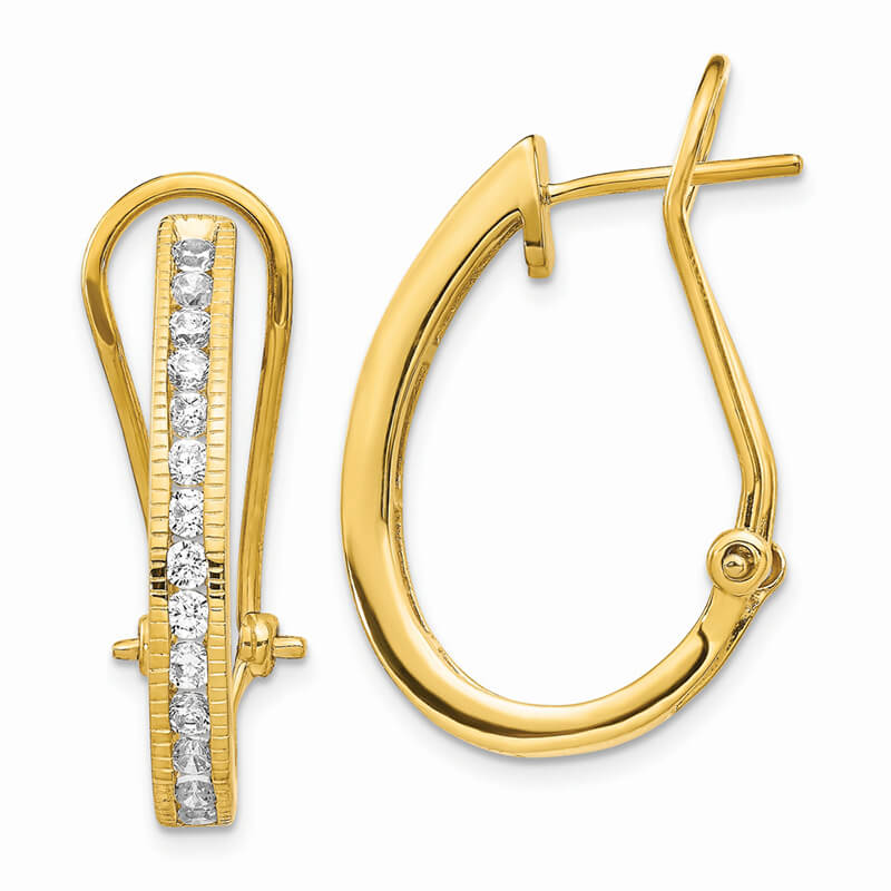 JCX1132: 14ky Gold Lab Grown Diamond SI1/SI2; G H I; Hoop Earrings