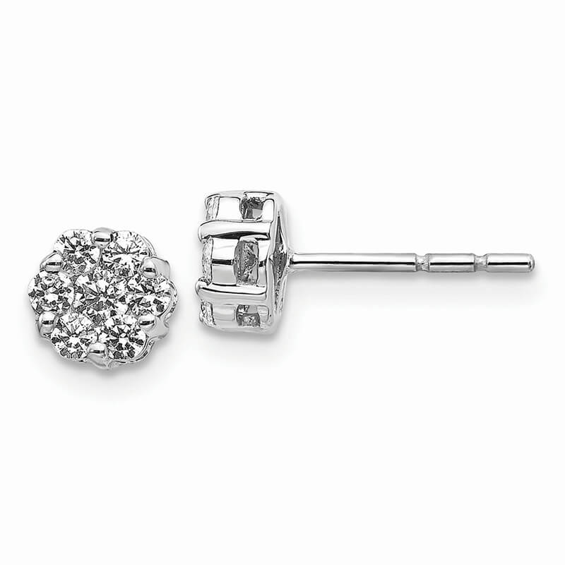 JCX1400: 14kw Lab Grown Diamond SI1/SI2; G H I; Cluster Screwback Earrings