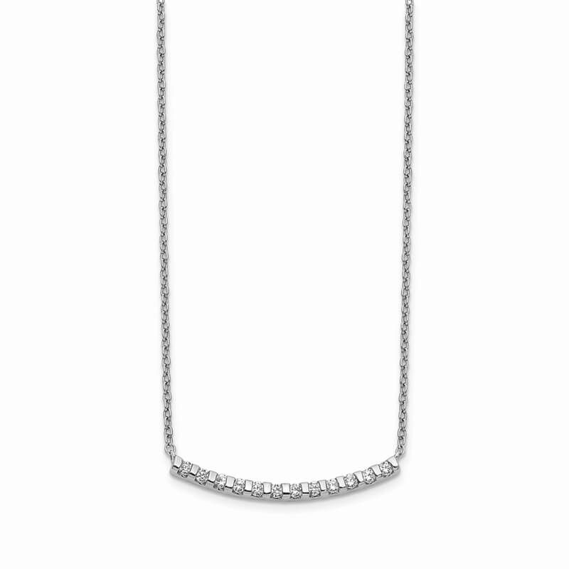 JCX1855: 14kw Lab Grown Diamond SI1/SI2; G H I; Curved Bar Necklace