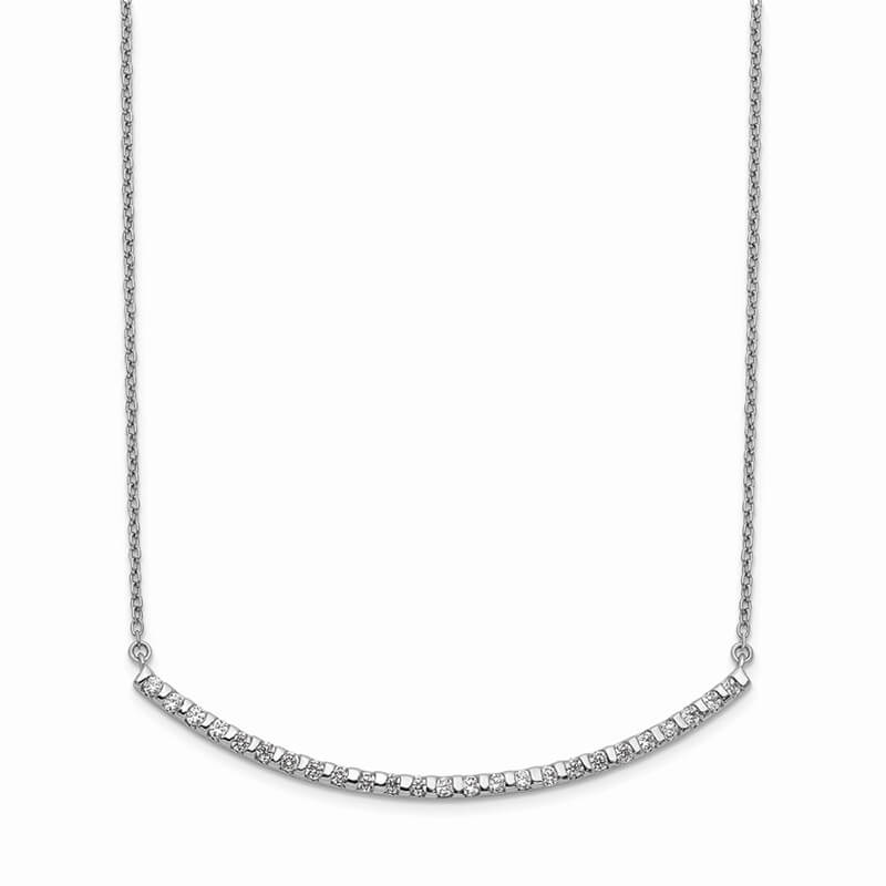 JCX1856: 14kw Lab Grown Diamond SI1/SI2; G H I; Curved Bar Necklace